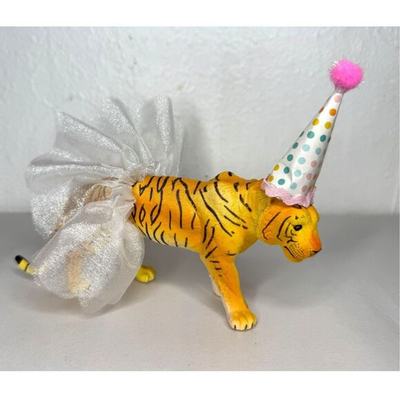 Party Animal Birthday Cake Topper Figurines Hippo Monkey Cow Panda Tiger Ape - Picture 3 of 8
